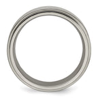 Edward Mirell Titanium Brushed&Polished w/Sterling Silver 7mm Band
