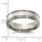 Edward Mirell Titanium Brushed&Polished w/Sterling Silver 7mm Band
