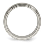 Edward Mirell Titanium Brushed&Polished w/Sterling Silver 6mm Band