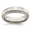 Edward Mirell Titanium Brushed&Polished w/Sterling Silver 6mm Band