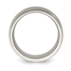 Edward Mirell Titanium Brushed/Polished with Argentium Sterling Silver Inlay Flat 10mm Band