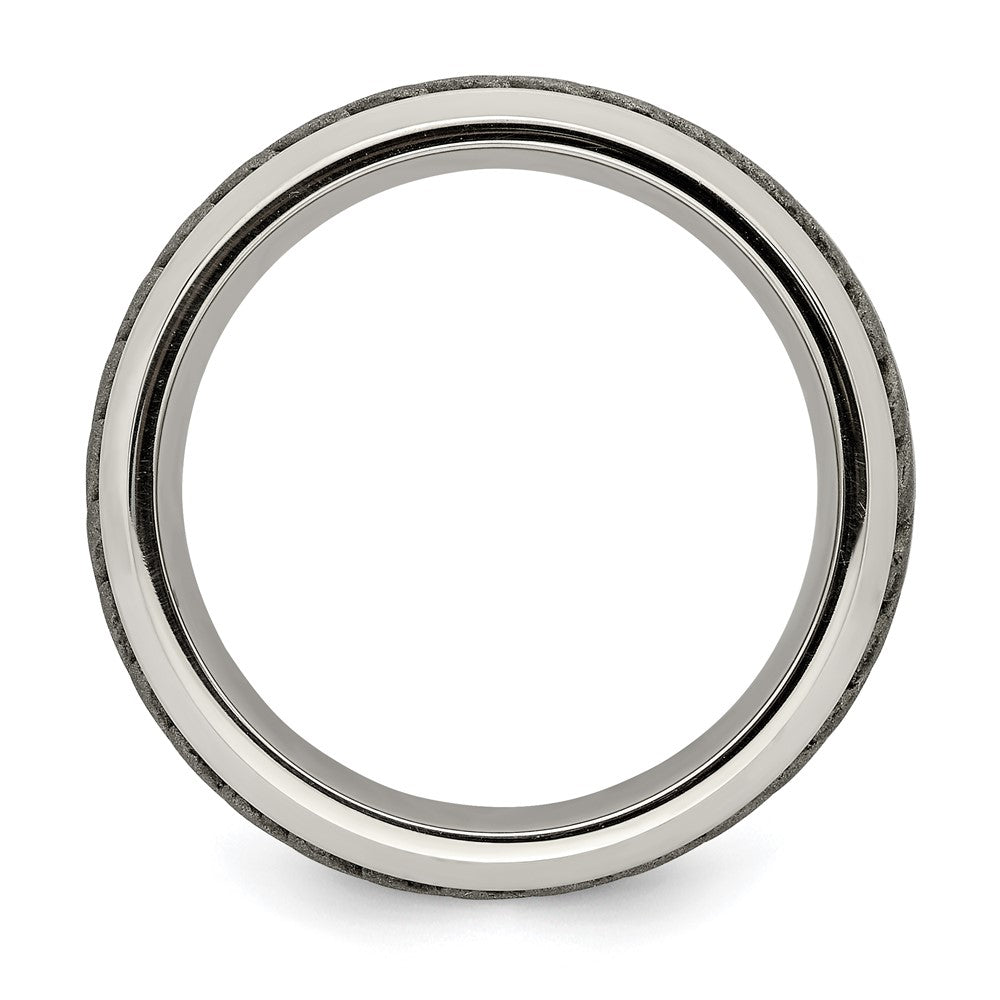 Edward Mirell Stainless Steel and Titanium Rope Design Beveled Casted 9mm Band