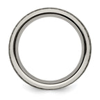 Edward Mirell Stainless Steel and Titanium Rope Design Beveled Casted 9mm Band