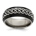 Edward Mirell Black Ti & Titanium Casted 9mm Band