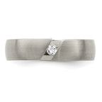 Edward Mirell Titanium Brushed .10ct Diamond 6mm Band