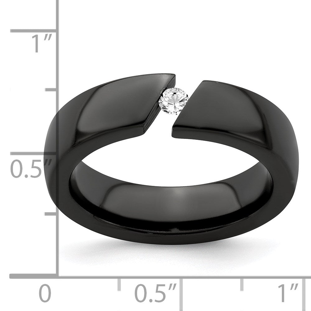 Edward Mirell Black Ti .10ct Diamond 6mm Band