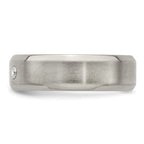 Edward Mirell Titanium Beveled .09 ct Dia w/Sterling Silver Bezel Band