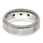 Edward Mirell Titanium Beveled .09 ct Dia w/Sterling Silver Bezel Band