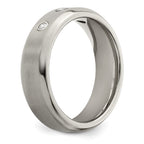 Edward Mirell Titanium Beveled .09 ct Dia w/Sterling Silver Bezel Band