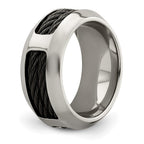 Edward Mirell Stainless Steel and Black Ti Double Cable 10.75mm Band
