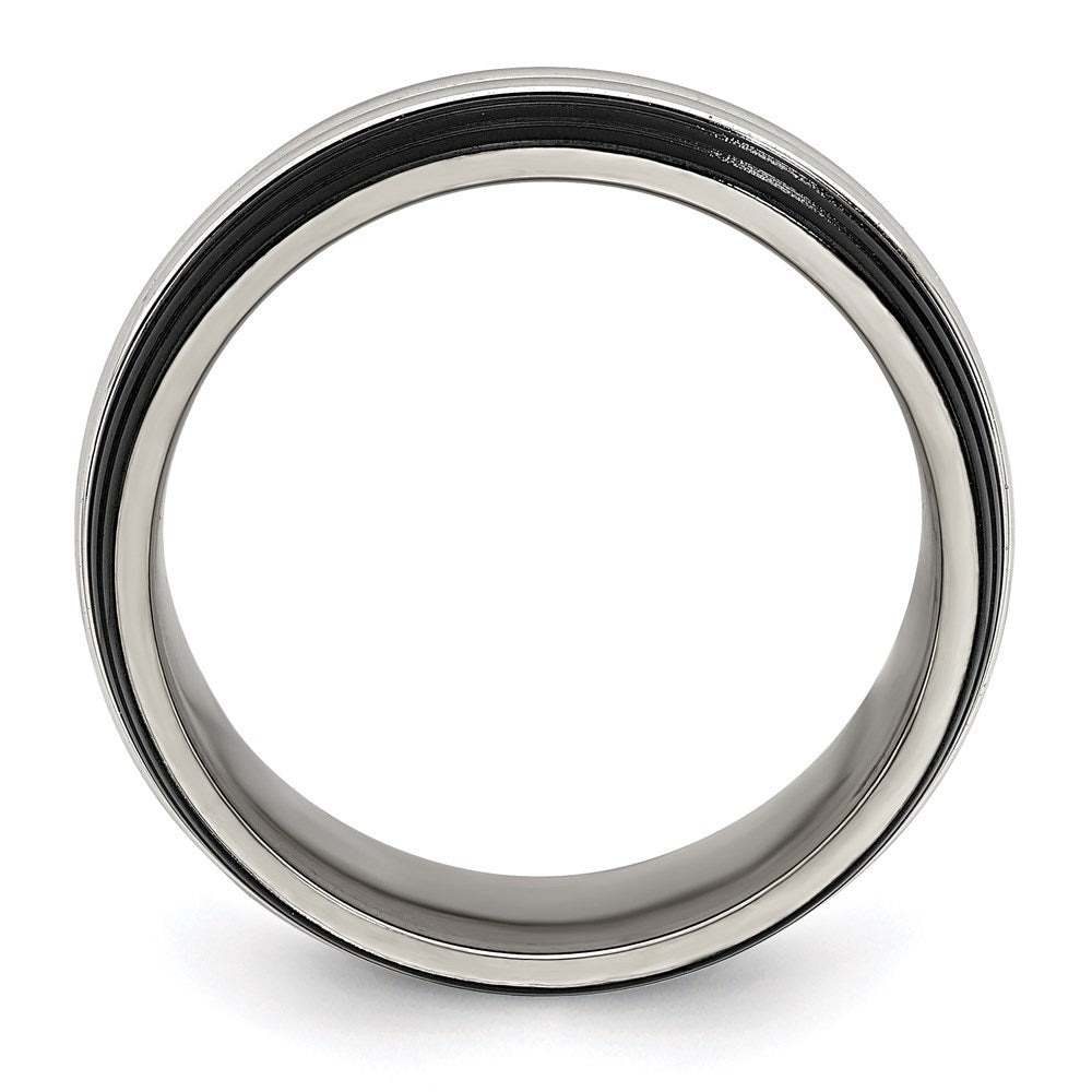 Edward Mirell Black Ti & Stainless Steel Polished 9mm Band
