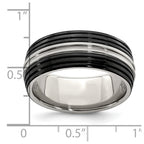 Edward Mirell Black Ti & Stainless Steel Polished 9mm Band