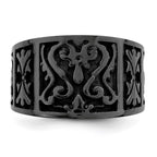 Edward Mirell Black Ti Flat Casted Design 14mm Ring