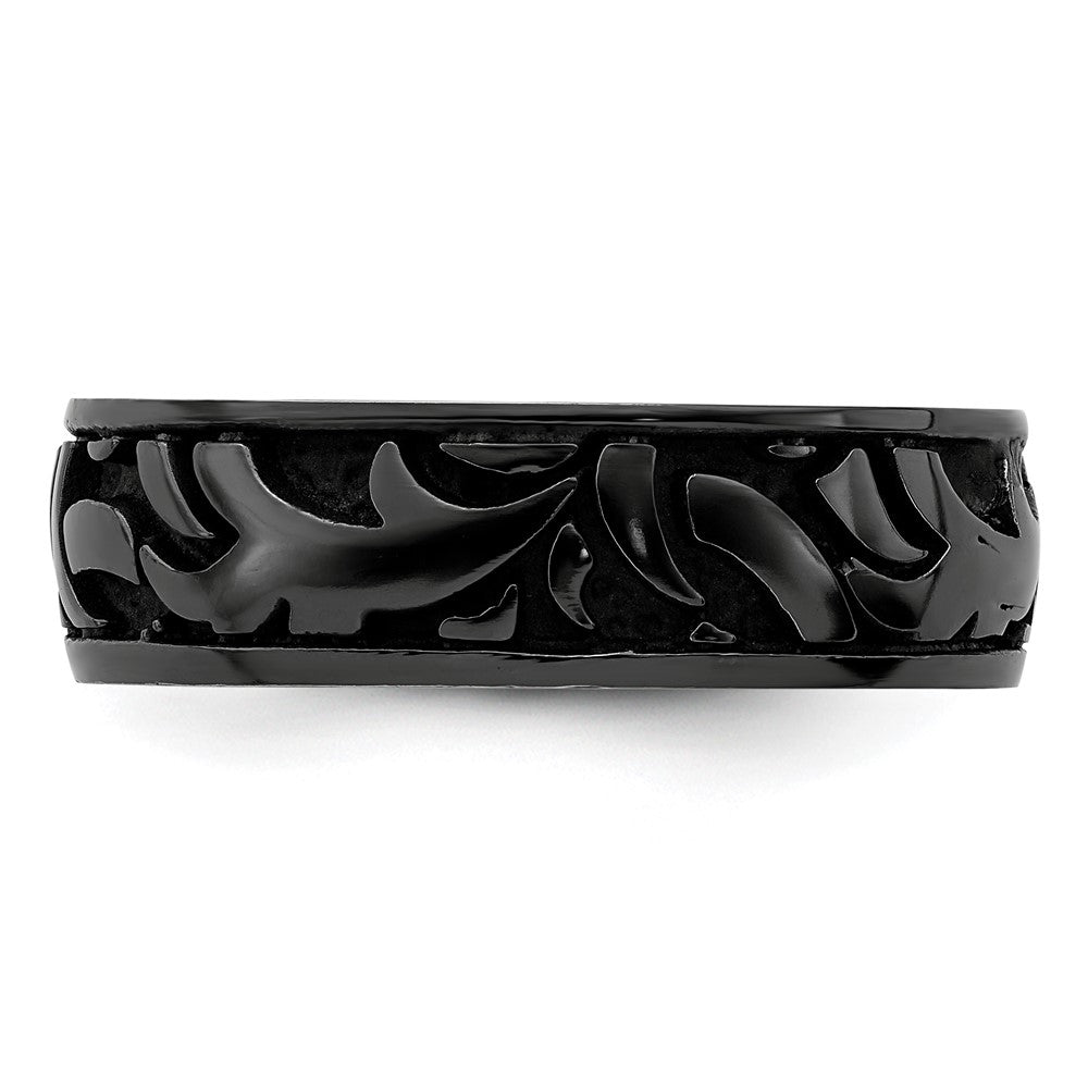 Edward Mirell Black Ti Casted Design 7mm Band