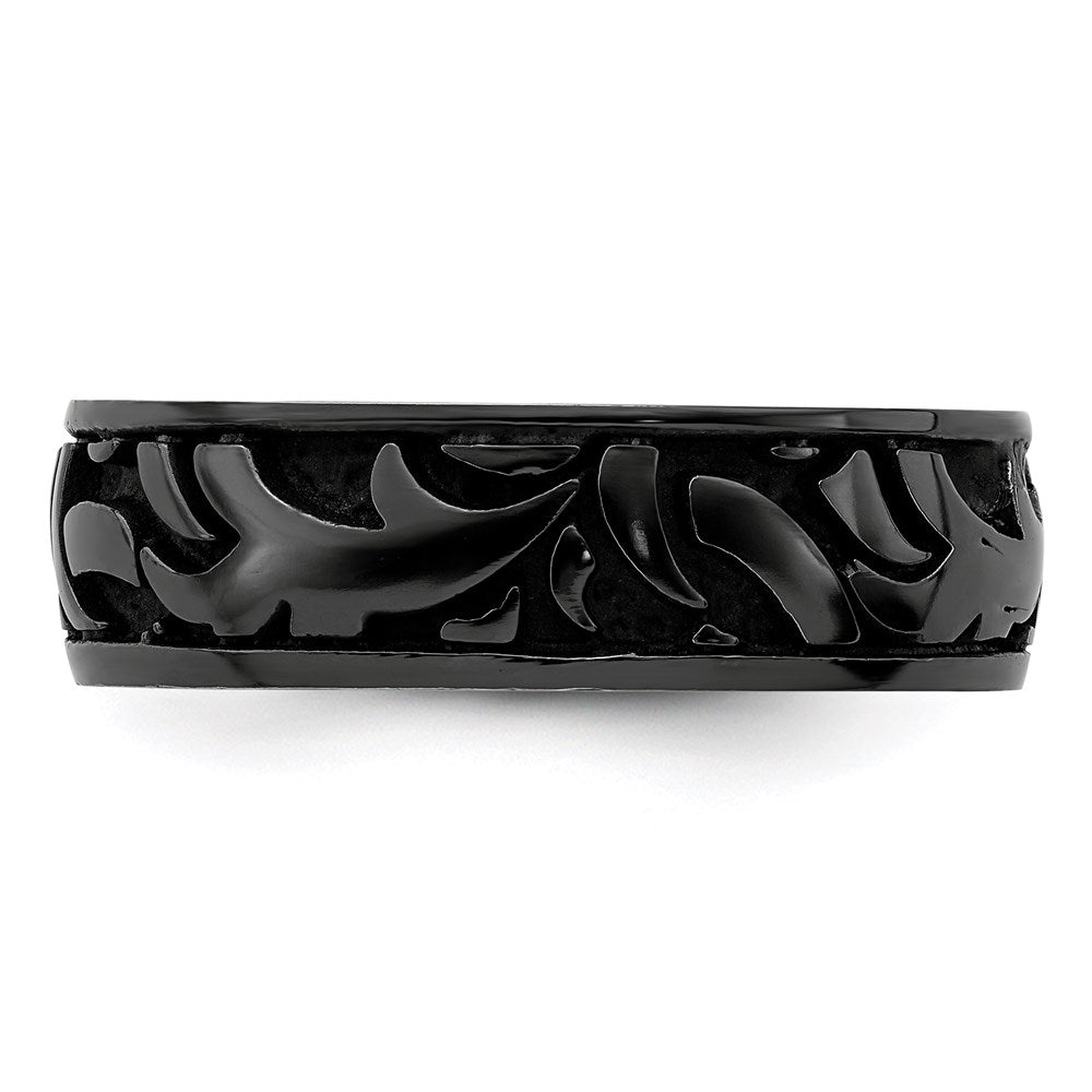 Edward Mirell Black Ti Casted Design 7mm Band