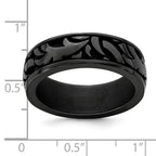 Edward Mirell Black Ti Casted Design 7mm Band