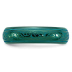 Edward Mirell Black Ti Domed Anodized Teal 6mm Band