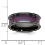 Edward Mirell Black Ti Pink Anodized with Laser Pattern 8mm Concave Band