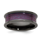 Edward Mirell Black Ti Pink Anodized with Laser Pattern 8mm Concave Band
