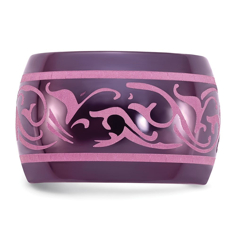 Edward Mirell Black Ti Anodized Pink Domed Band