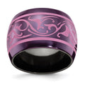 Edward Mirell Black Ti Anodized Pink Domed Band