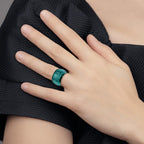 Edward Mirell Black Ti Anodized Teal Domed 16mm Band