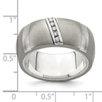 Edward Mirell Titanium & Sterling Silver .10ctw Diamond Ring