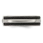 Edward Mirell Titanium Spinel w/Argentium Silver Bezel & Cable 7mm Ring