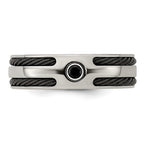 Edward Mirell Titanium Spinel w/Argentium Silver Bezel & Cable 7mm Ring