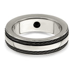 Edward Mirell Titanium Spinel w/Argentium Silver Bezel & Cable 7mm Ring