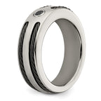 Edward Mirell Titanium Spinel w/Argentium Silver Bezel & Cable 7mm Ring