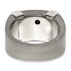 Edward Mirell Titanium & Argentium Sterling Silver .06ct Dia Signet Ring