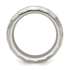 Edward Mirell Titanium Faceted Edge Brushed/Polished 8mm Concave Band
