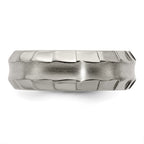 Edward Mirell Titanium Faceted Edge Brushed/Polished 8mm Concave Band