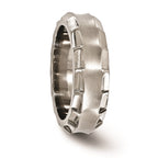 Edward Mirell Titanium Faceted Edge Brushed/Polished 8mm Concave Band