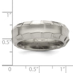 Edward Mirell Titanium Faceted Edge Brushed/Polished 8mm Concave Band