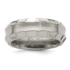 Edward Mirell Titanium Faceted Edge Brushed/Polished 8mm Concave Band