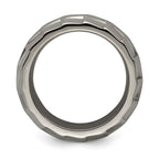Edward Mirell Titanium Faceted Edge Brushed/Polished 12mm Concave Band