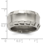 Edward Mirell Titanium Faceted Edge Brushed/Polished 12mm Concave Band