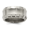 Edward Mirell Titanium Faceted Edge Brushed/Polished 12mm Concave Band