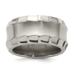 Edward Mirell Titanium Faceted Edge Brushed/Polished 12mm Concave Band