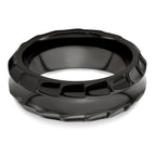 Edward Mirell Black Ti Polished Faceted Edges 8mm Ring