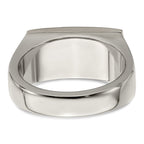 Edward Mirell Titanium Brown Leather Insert Polished Ring
