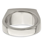 Edward Mirell Titanium Black Leather Insert Polished Ring
