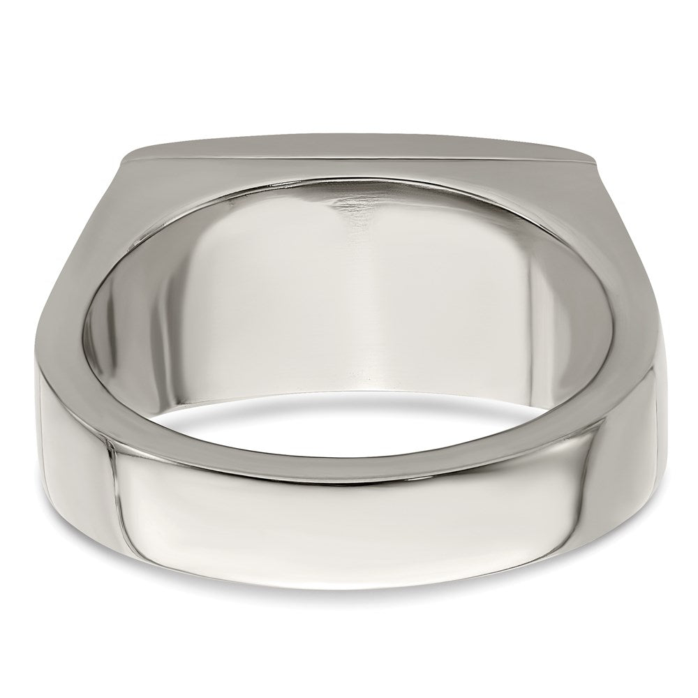 Edward Mirell Titanium Black Leather Insert Polished Ring