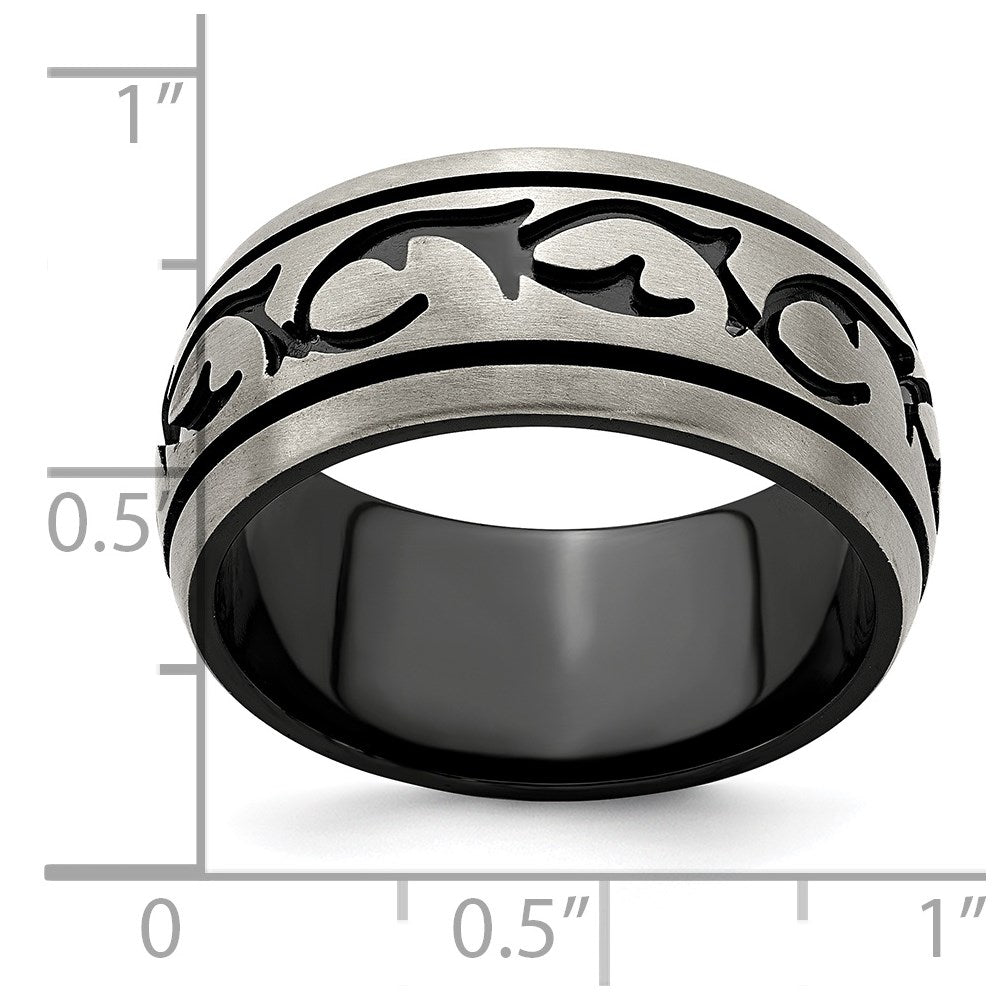 Edward Mirell Black Titanium Brushed 10mm Band