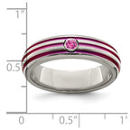 Edward Mirell Titanium Trpl Groove Pink Anodized & Pink Sapphire Ring