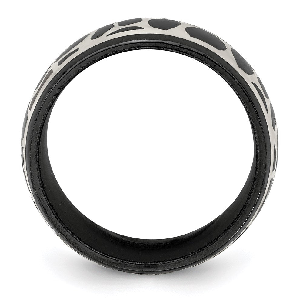 Edward Mirell Black Ti & Sterling Silver Polished Cobblestone Ring