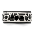 Edward Mirell Black Ti & Sterling Silver Polished Cobblestone Ring