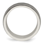 Edward Mirell Sterling Silver & Black Ti Inlay Black Stripe Ring